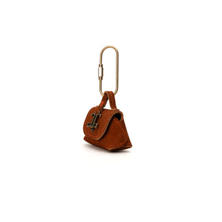 The Mini Bag Leather Charm Old Brass