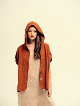 The Tacaná Hooded Shirt Torched Orange 6