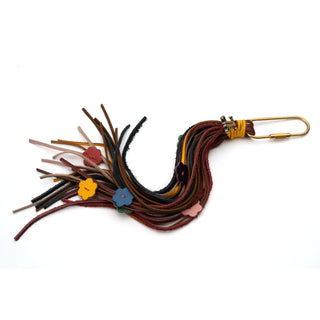 The Hibicus Leather Maste Charm Multicolor Old Brass