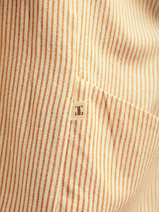 The Tacaná Hooded Shirt Striped Ochre 10