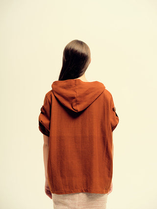 The Tacaná Hooded Shirt Torched Orange 3