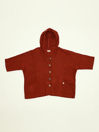 The Tacaná Hooded Shirt - Torched Orange