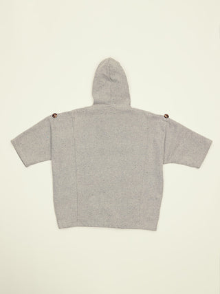 The Tacaná Hooded Shirt - Upcycled Raw Gray