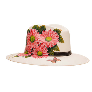 Large Painted Hat Flowers White 1
