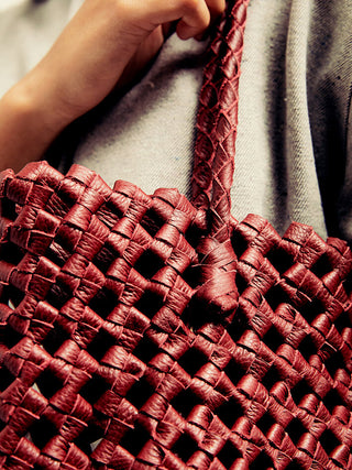 The Nudo Tote - Red Wine Leather