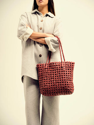 The Nudo Tote - Red Wine Leather