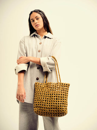 The Nudo Tote - Camel Leather